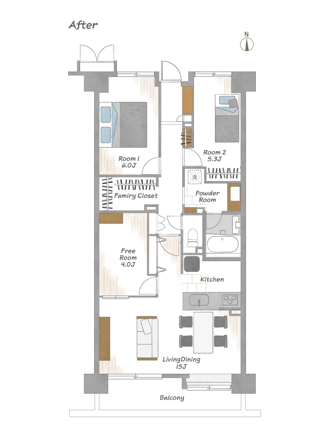 八千代市村上リノベーション済みマンションafter図面