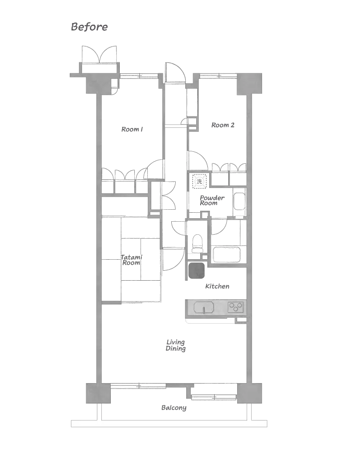 八千代市村上リノベーション済みマンションbefore図面