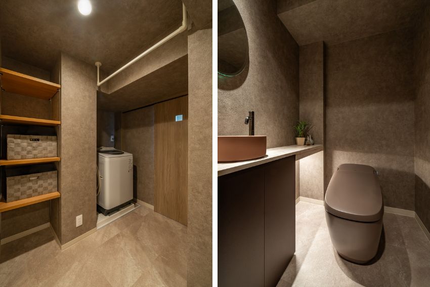 間接照明のあるトイレ