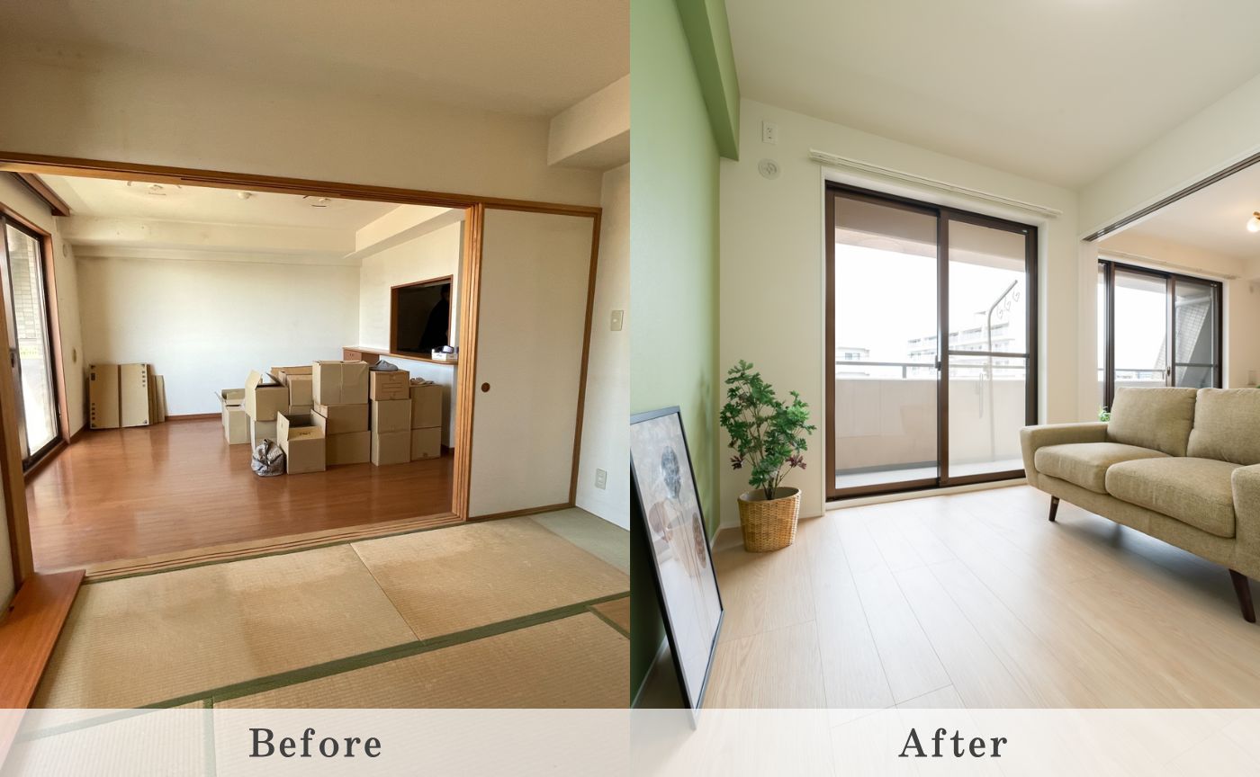 畳からフローリングビフォーアフター
