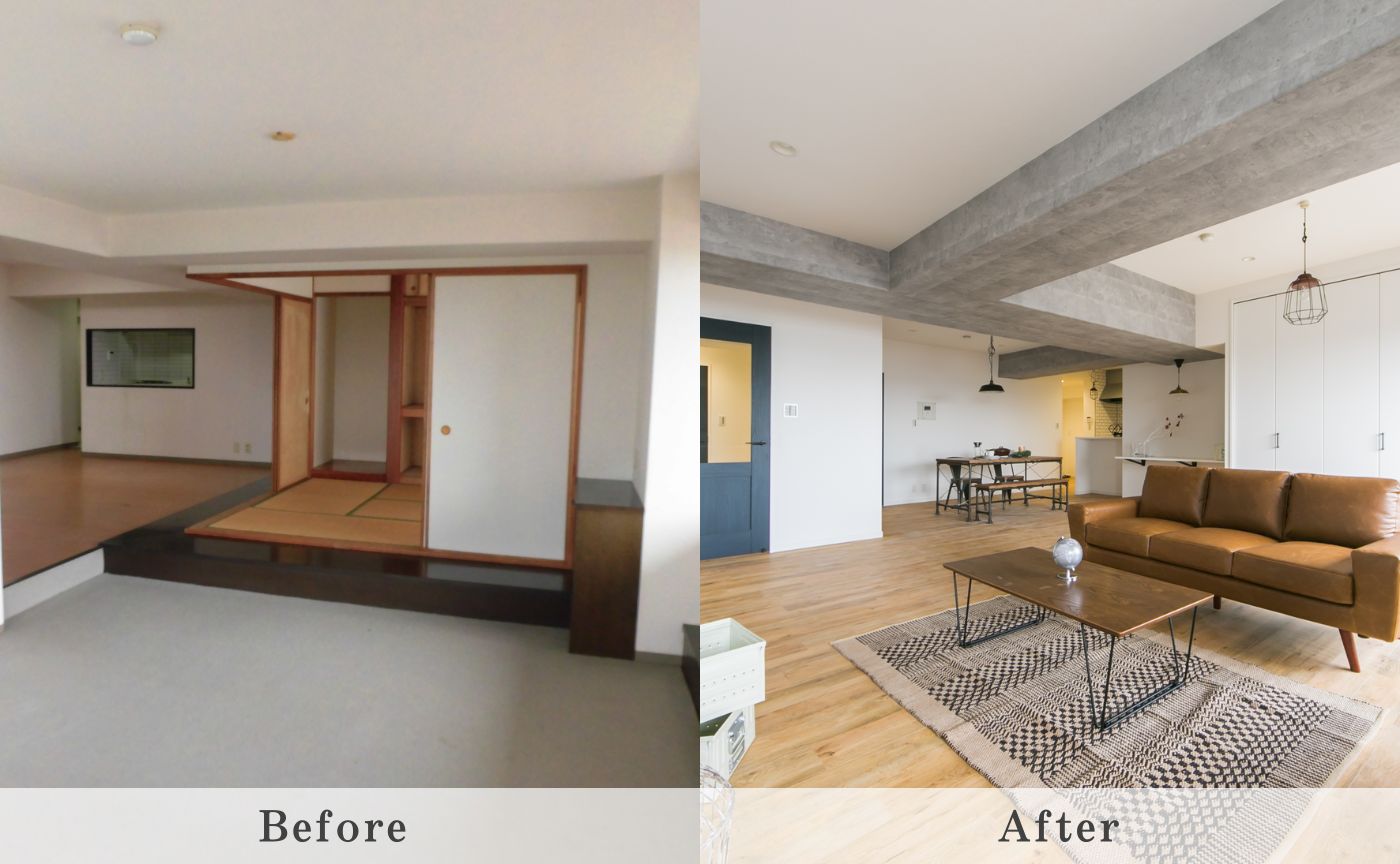 畳からフローリングビフォーアフター