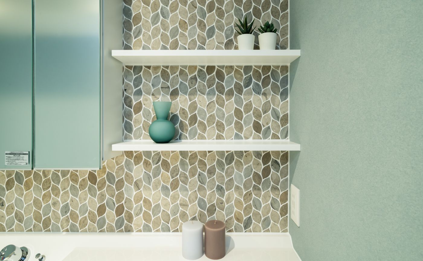 洗面台個性派タイル