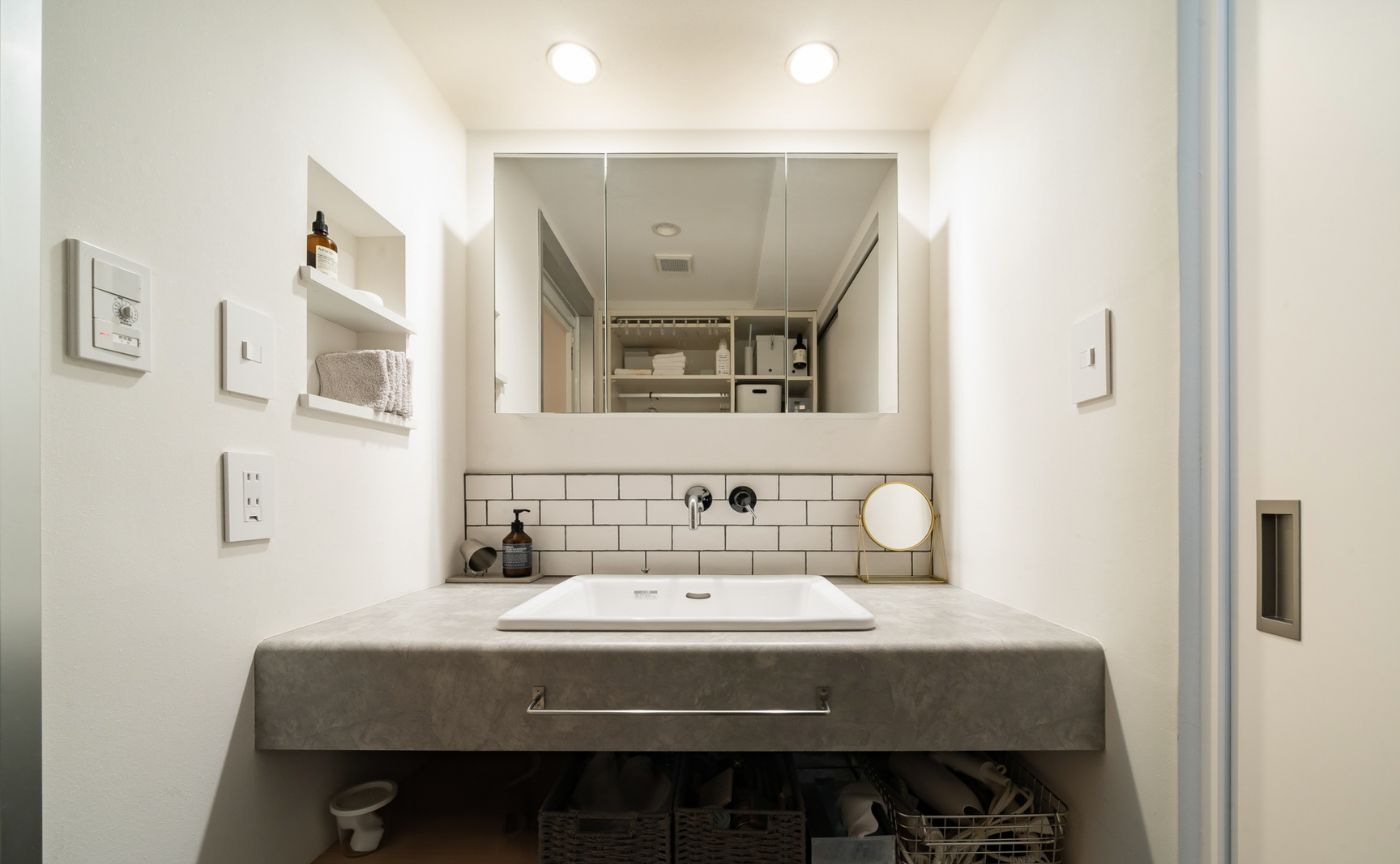 洗面台サブウェイタイル